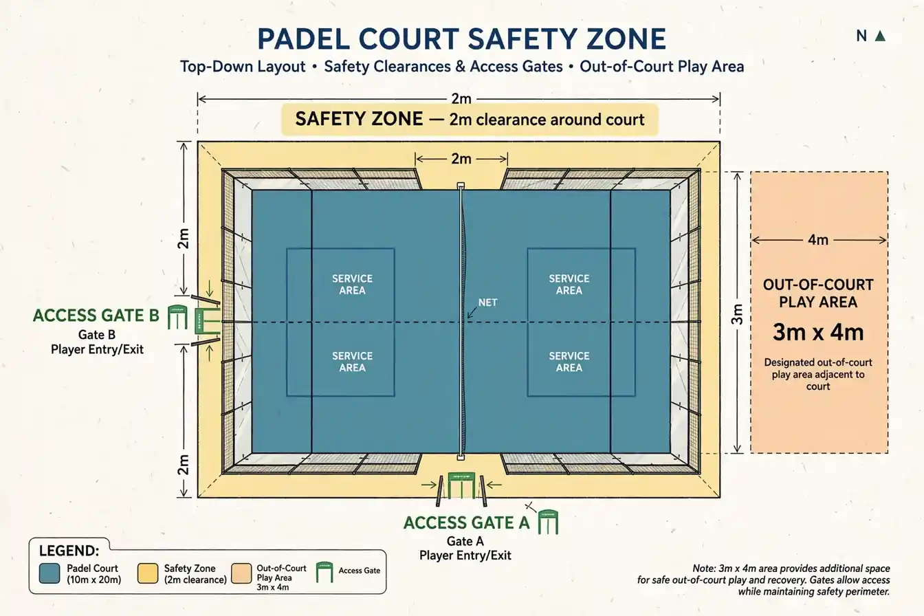 Padel Court Dimensions (20m x 10m) Explained - illustration 3
