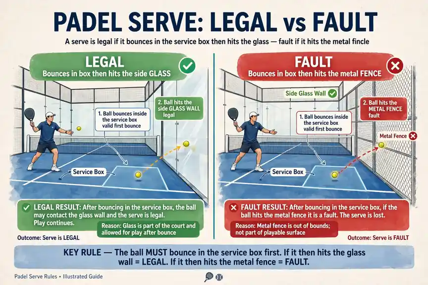 Padel Serve Rules: Underhand, Bounce First, Diagonal - illustration 3