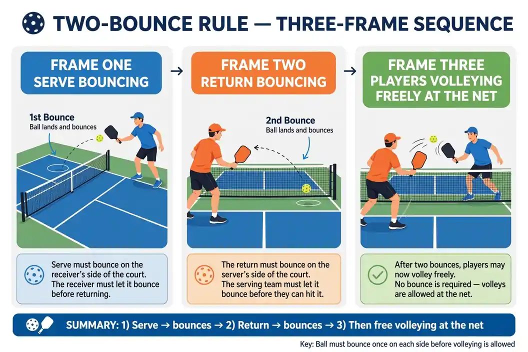 Pickleball Double-Bounce Rule Explained - illustration 1